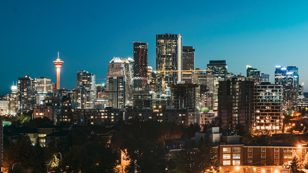 Calgary luxury homes and skyline