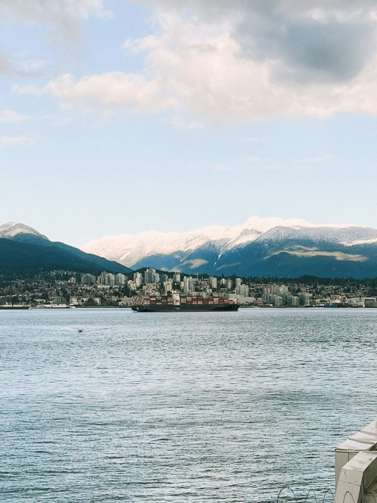 Vancouver skyline with mountains and waterfront