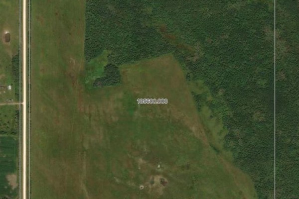 Aerial view showing a large, undeveloped parcel of land with scattered trees and vegetation. - 0 3w Road, Inwood