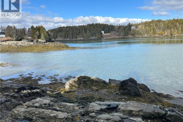 Rocky shoreline with seaweed and calm water under a blue sky with clouds. - 00 Leslie Harbour Lane, Leonardville