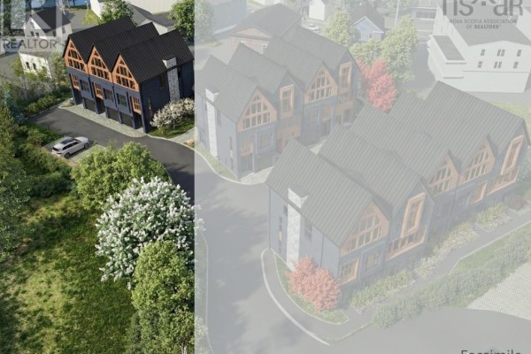 Aerial view highlighting layout and proximity of townhouses - 1, 2, Or 3 Lot 500 Hedge Row, Mahone Bay