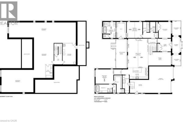 Floor plans for the main floor and basement of 10 Bridlewood Crescent. - 10 Bridlewood Crescent, Kitchener