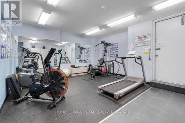 Gym with treadmill, air bike, and weights - 1004 - 40 Arthur Street E Ottawa
