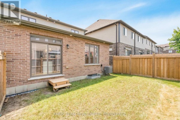 Backyard with grass, wooden fence, and sliding glass door - 1016 Wright Drive Midland