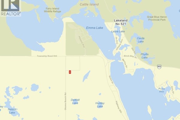 Map highlighting location near Emma Lake and surrounding areas - 103 Deer Ridge Drive, Paddockwood Rm No  520