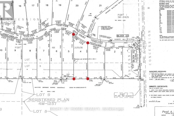Site plan showing a proposed house and porch on lot 1041 Julia Court, with dimensions. - 1041 Julia Court, Ottawa