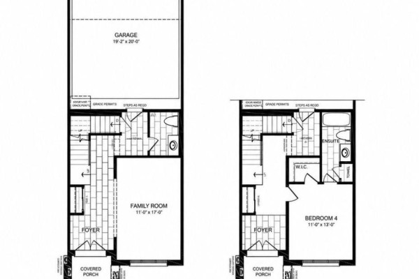 Architectural rendering of completed townhouse terrace homes with balconies and windows. - 107 Jack Bowerbank Boulevard, Oakville