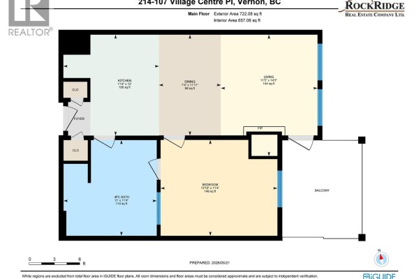 Kitchen area with granite island, sink, stainless steel refrigerator, and black electric stove with wood cabinetry. - 107 Village Centre Court Unit# 214, Vernon