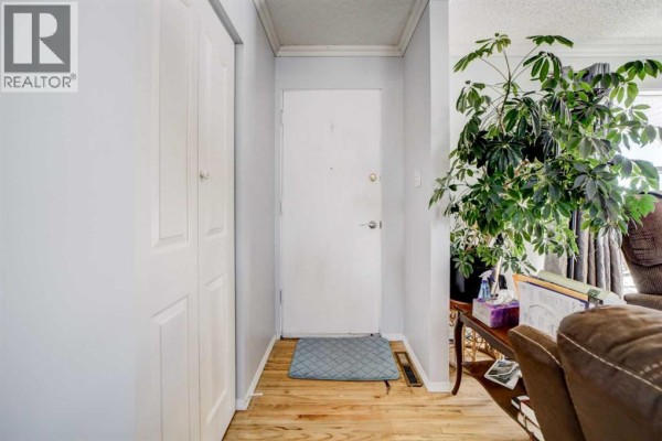 Hallway with light-colored walls, door, and potted plant - 109 Argyle Street, Granum