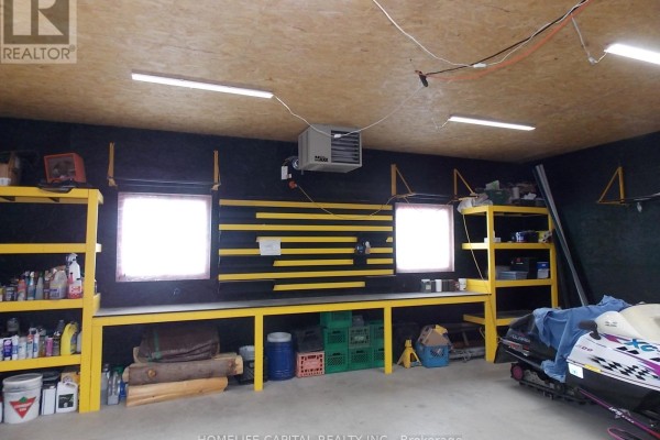 Office with faux brick wall, hardwood floors, ceiling fan, window - 1091 County Rd 15 Road, Alfred And Plantagenet