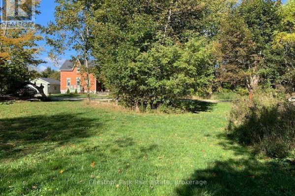Grassy area with a distant view of a red brick house and trees. - 110 Church Street, Chatsworth
