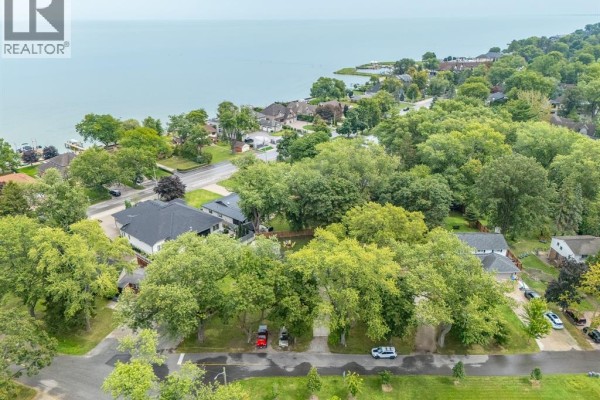 Aerial view of waterfront houses and mature trees - 112 Clovelly Tecumseh