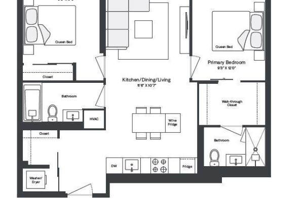 Dining room - 1123 - 65 Trinity Street, Toronto, ON M5A0Y1 Photo 3