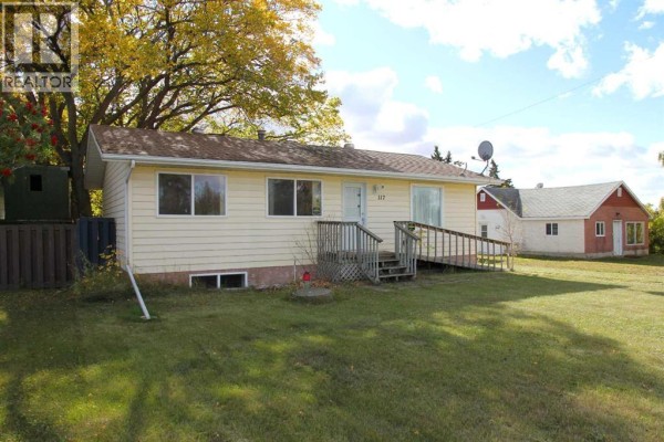 Side view of the house with light yellow vinyl siding and a large tree in the yard. - 117 Old Jasper Hwy, Marshall