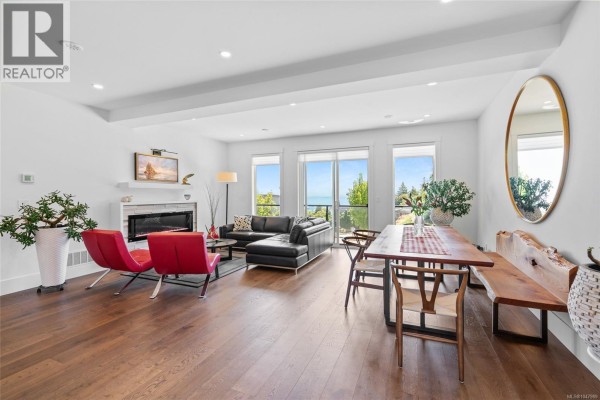 Floor plans showing main, upper, and lower levels with room dimensions and layout. - 119 539 Delora Dr, Colwood