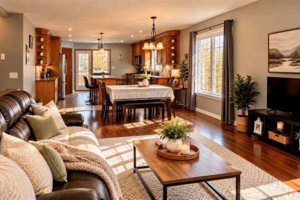 Living room/Dining room - 123 Railroad Av Avenue, Morris, MB R0G1K0 Photo 3