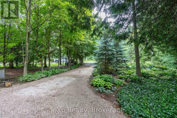 Two grey outbuildings situated in a wooded area with a pathway in front. - 127 Paisley Drive, Chatsworth