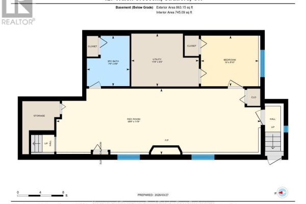 Hallway with closet, bedroom, and exterior door - 127 Walsh Crescent Stratford