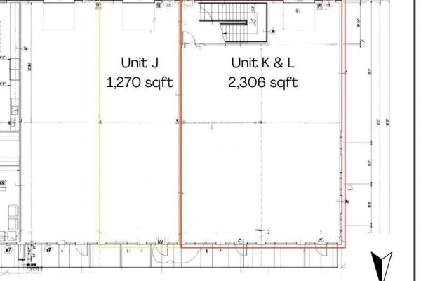 Floor plan showing Unit J at 1,270 sqft and Unit K & L at 2,306 sqft. - 12l 40 North Gate Drive, Steinbach