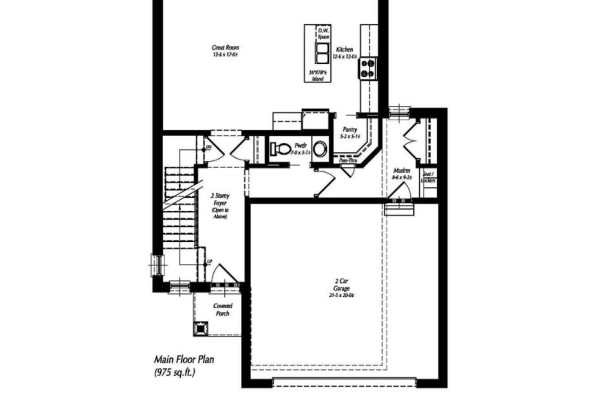 Second floor plan layout with three bedrooms, laundry room, and open space area. - 132 Addison Avenue, Lucan Biddulph