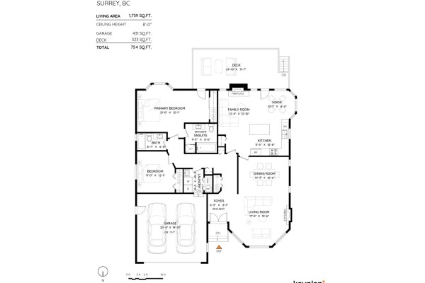 Modern kitchen with dark wood cabinets, stainless steel appliances, and granite countertops. - 13560 15a Avenue, Surrey
