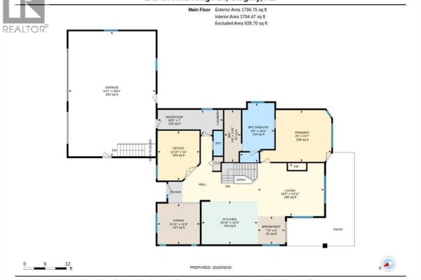 Main floor plan of 143 Crocus Ridge Drive, showing room dimensions and layout. - 143 Crocus Ridge Drive, Rural Rocky View County