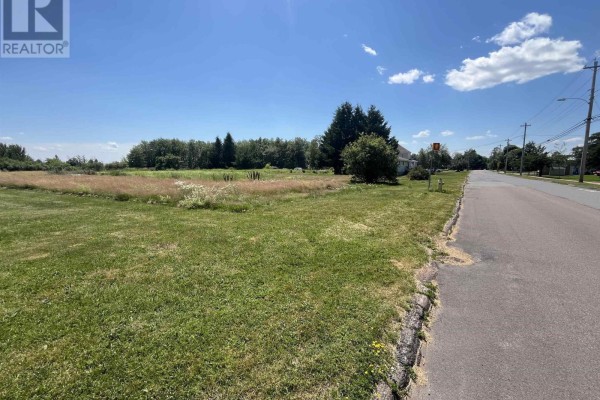 View of a large, undeveloped lot with mown grass and a gravel path next to a paved road. - 145 East Pleasant Street, Amherst