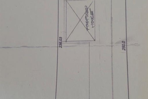 Architectural drawing shows a lot with dimensions 236.03 and 250.0 and a proposed house. - 15 Kara Way, St Clements