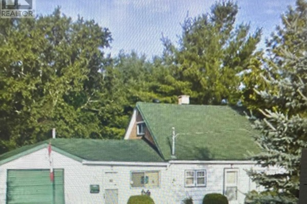 Front view of a house with a green roof, surrounded by trees and shrubs. - 156 Patterson Road, Barrie