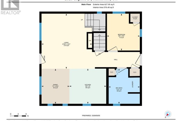 Floor plan with living, dining, kitchen, bedroom, bath, laundry, foyer - 1616 Skyline Drive Huntsville