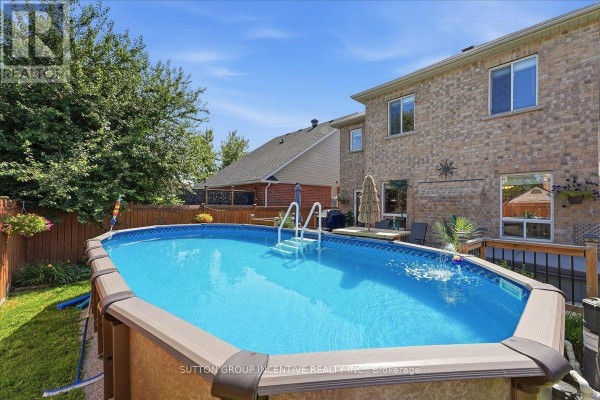 Above ground pool with deck and ladder - 17 White Crescent Barrie
