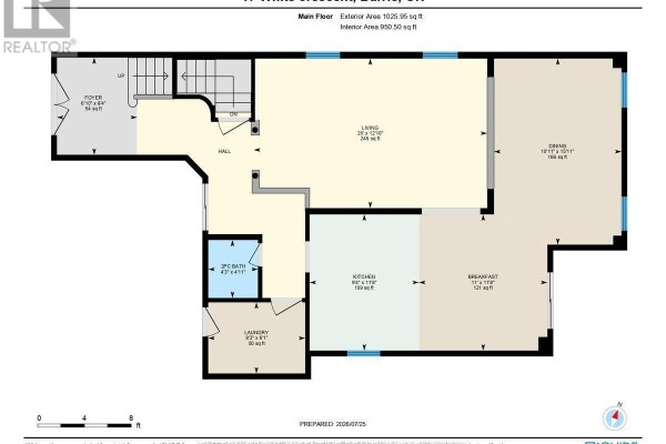 Main floor plan with foyer, living, dining, kitchen, and laundry - 17 White Crescent Barrie