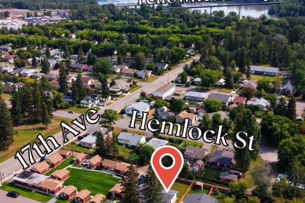 Aerial view of the Prince George neighborhood showing 17th Ave and Hemlock St. - 1760 Ingledew Street, Prince George