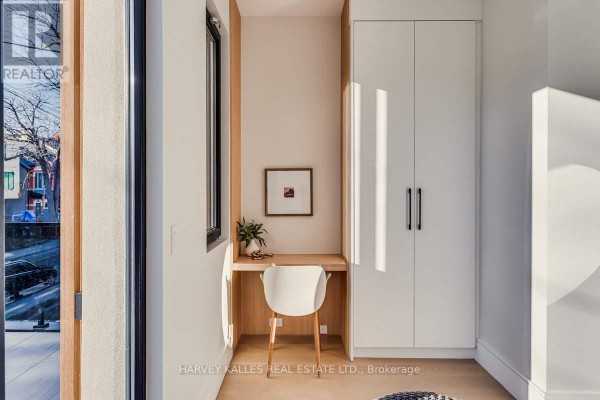 Built-in desk and closet with artwork - 179 Palmerston Avenue Toronto