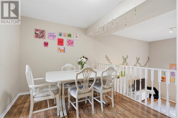 White dining table with upholstered chairs and decorative wall art - 18 Chapman Court London North