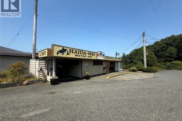 Exterior view of the Haida-Way Motor Inn with a lobby and cold beer and wine store. - 1817 Campbell Way, Port Mcneill