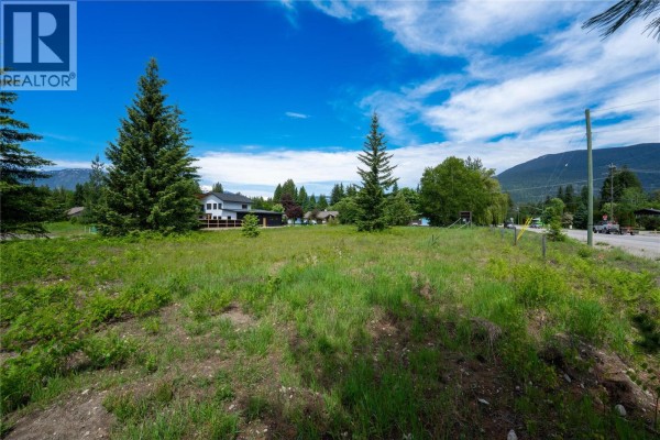 View of a grassy lot with trees and houses in the background under a blue sky. - 2000 Lanzo Lane Lot# Sl 1, Revelstoke