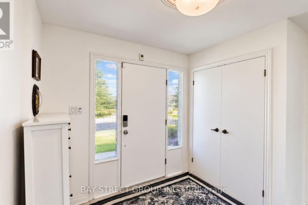 Interior entryway with a white door, side windows, and a patterned rug. - 201 - 5 Elmira Court, Toronto