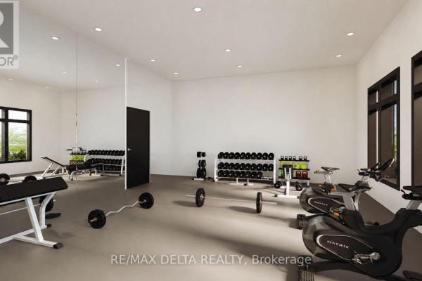 Well-equipped gym with cardio machines, free weights, and weight racks. - 204-206-304-306 - 632 Laurier Street, Clarence Rockland