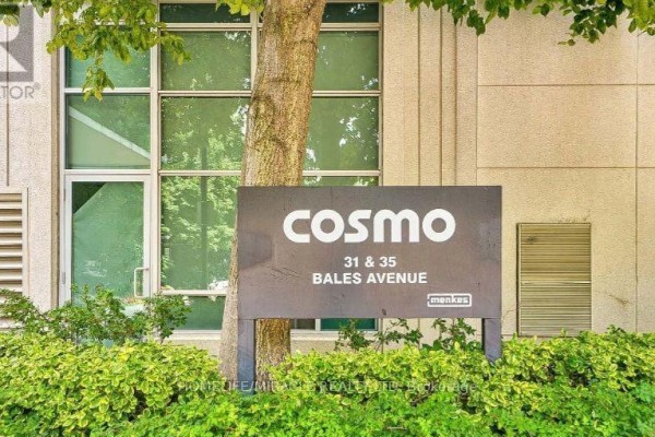 Signage for Cosmo condos at 31 and 35 Bales Avenue, Toronto. - 210 - 31 Bales Avenue, Toronto