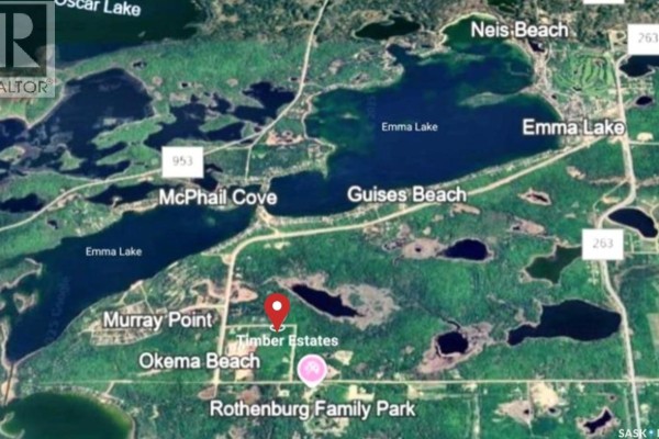Map showing Timber Estates location near Emma Lake, Murray Point, and Guises Beach. - 212 Deer Ridge Drive, Emma Lake
