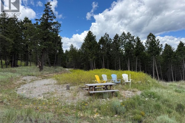 View from a sloped, grassy lot with trees looking towards a lake and distant mountains. - 2140 22nd Street, Invermere