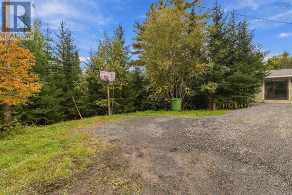 Side view of the property showing a basketball hoop and trees with autumn foliage. - 2247 Camperdown Road, Lapland