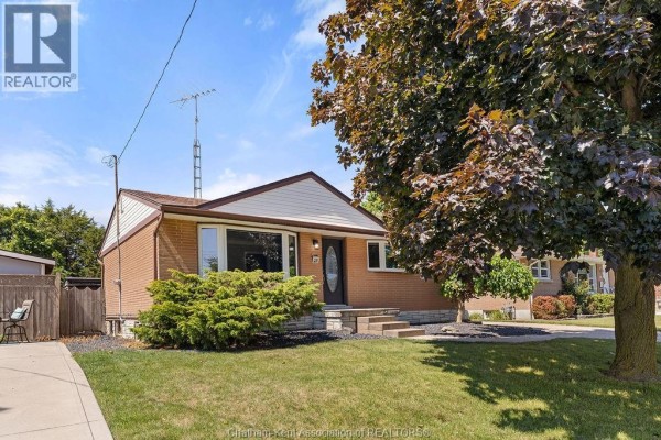 Side view of the house showing the lawn, driveway, and tree canopy. - 23 Queensway Drive, Chatham