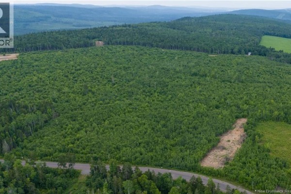Aerial view of paved road winding through wooded terrain with scattered clearings - 24-4 Route 895, Anagance