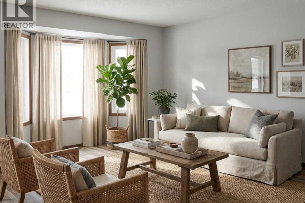 Small bedroom with a window overlooking the street and laminate flooring - 25 Winston Place, Blackfalds