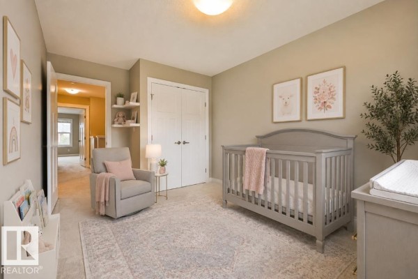 Foyer with tiled floor, double doors, and carpeted stairs. - 260 Sturtz Bn, Leduc