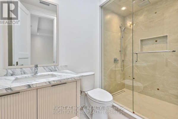 Marble vanity and glass shower - 27 Hurlingham Crescent Toronto