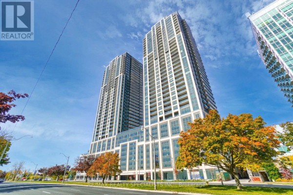 Two tall glass and concrete apartment towers with balconies, viewed from a street. - 2711 - 1926 Lake Shore Boulevard, Toronto