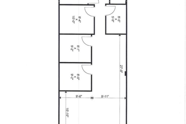 Floor plan showing multiple rooms with dimensions in feet and inches. - 28 - 3200 Dufferin Street, Toronto